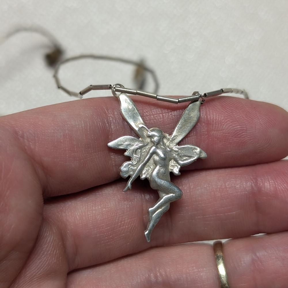 Silver Fairy Pendant Necklace